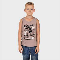 Майка детская хлопок MoMo - девочка с плюшевым медведем 2, цвет: пыльно-розовый — фото 2