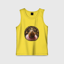 Детская майка Мем капибара и надпись: порхай как бабочка