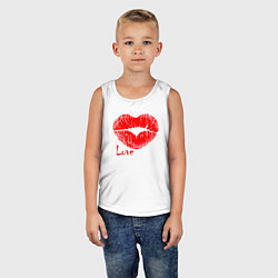Майка детская хлопок Lips love, цвет: белый — фото 2