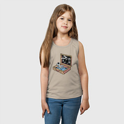 Майка детская хлопок Космос в чемодане, цвет: миндальный — фото 2