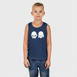 Майка детская хлопок Белый пришелец, цвет: тёмно-синий — фото 2