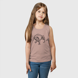 Майка детская хлопок Слон акробат, цвет: пыльно-розовый — фото 2
