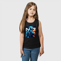 Майка детская хлопок Mass Effect - character ai art, цвет: черный — фото 2