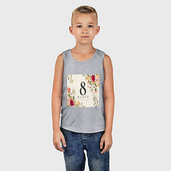 Майка детская хлопок Цветочный фон 8 марта, цвет: меланж — фото 2