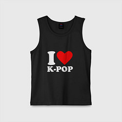 Майка детская хлопок Я люблю k-pop, цвет: черный