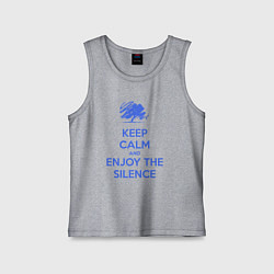 Майка детская хлопок Keep calm and enjoy the silence, цвет: меланж