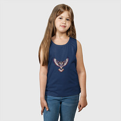 Майка детская хлопок Мозайчатая сова, цвет: тёмно-синий — фото 2