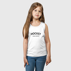 Майка детская хлопок Hockey never alone - motto, цвет: белый — фото 2