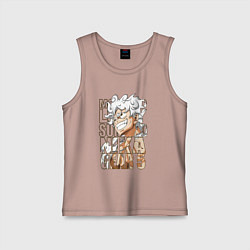 Майка детская хлопок Луффи пятый гир, цвет: пыльно-розовый