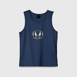 Майка детская хлопок Honda logo auto grey, цвет: тёмно-синий
