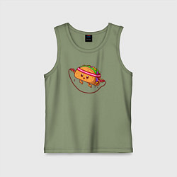 Майка детская хлопок Тако спорт, цвет: авокадо