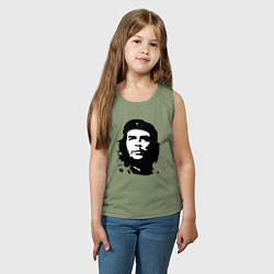 Майка детская хлопок Черно-белый силуэт Че Гевара, цвет: авокадо — фото 2