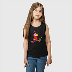 Майка детская хлопок Красный попугайчик, цвет: черный — фото 2