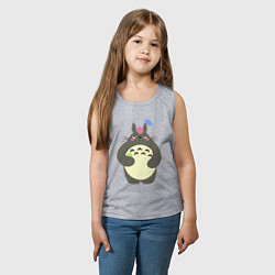 Майка детская хлопок Totoro game, цвет: меланж — фото 2