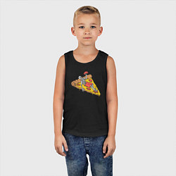 Майка детская хлопок Скелет пиццеед, цвет: черный — фото 2