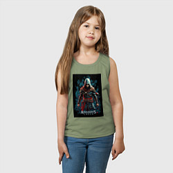 Майка детская хлопок Assassins creed старый стиль, цвет: авокадо — фото 2