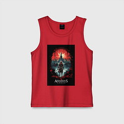Майка детская хлопок Assassins creed загадочный город, цвет: красный