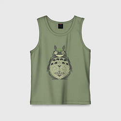 Майка детская хлопок Forest Totoro, цвет: авокадо