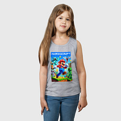 Майка детская хлопок Mario in Minecraft - ai art collaboration, цвет: меланж — фото 2