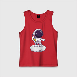 Майка детская хлопок Космонавт с молнией, цвет: красный