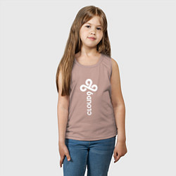 Майка детская хлопок Cloud9 - vertical logo, цвет: пыльно-розовый — фото 2