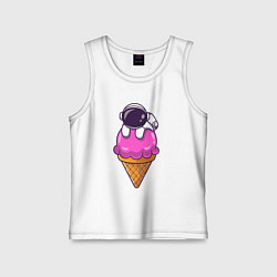 Майка детская хлопок Space ice cream, цвет: белый