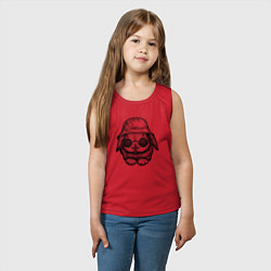 Майка детская хлопок Зайчишка в панаме, цвет: красный — фото 2