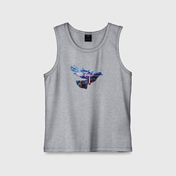 Майка детская хлопок Голубь с ночным городом внутри, цвет: меланж