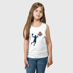 Майка детская хлопок Игрок в баскетбол basketball, цвет: белый — фото 2