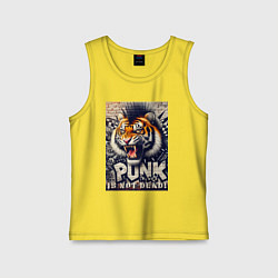 Майка детская хлопок Cool tiger - punks not dead, цвет: желтый