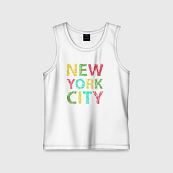 Майка детская хлопок New York city colors, цвет: белый