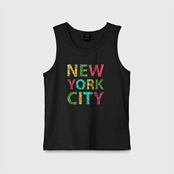 Майка детская хлопок New York city colors, цвет: черный
