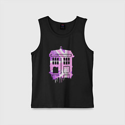 Майка детская хлопок Pink tardis, цвет: черный