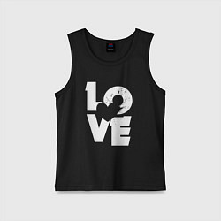 Майка детская хлопок Love heart, цвет: черный