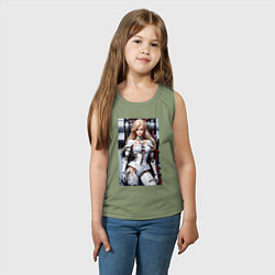 Майка детская хлопок Кибер Барби - нейросеть фантазия, цвет: авокадо — фото 2