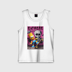 Майка детская хлопок Bart Simpson and skateboard - extreme, цвет: белый