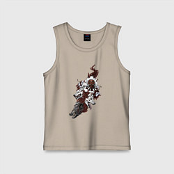 Майка детская хлопок Принцесса Мононоке оборотень, цвет: миндальный