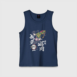 Майка детская хлопок Клинок рассекающий демонов Гиа, цвет: тёмно-синий