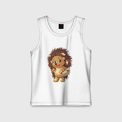 Майка детская хлопок Красивый добрый ежик, цвет: белый