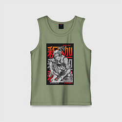 Майка детская хлопок Повесть о конце света Будда Древнеиндийский бог, цвет: авокадо