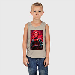 Майка детская хлопок Клинок, рассекающий демонов Тандзиро Камадо охотни, цвет: миндальный — фото 2