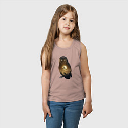 Майка детская хлопок Лунная совушка, цвет: пыльно-розовый — фото 2