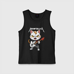 Майка детская хлопок Meowtallica rock, цвет: черный