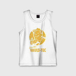 Майка детская хлопок Vault boy like print, цвет: белый