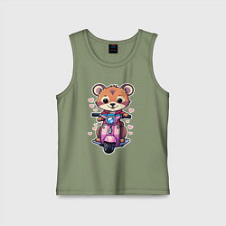 Детская майка Медведик на мопеде катается