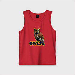Майка детская хлопок Owls, цвет: красный