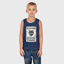 Майка детская хлопок Разыскивается енот, цвет: тёмно-синий — фото 2