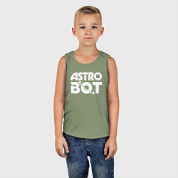 Майка детская хлопок Astro bot logo, цвет: авокадо — фото 2
