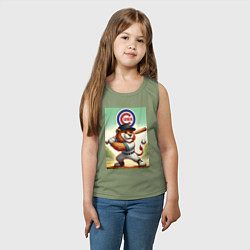 Майка детская хлопок Lion - batter Chicago cubs, цвет: авокадо — фото 2