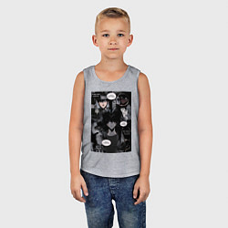 Майка детская хлопок Поднятие уровня в одиночку Джину Сон коллаж, цвет: меланж — фото 2